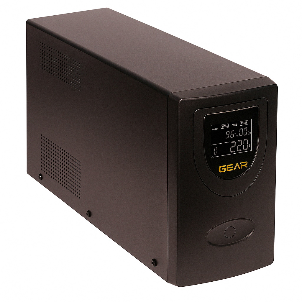 Пристрій безперебійного живлення GEAR 2000VA LCD plastic RJ45+USB